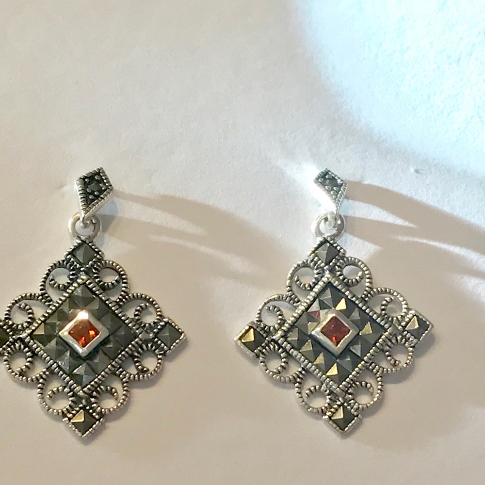 Sterling Silver and Marcasite Filagree earrings